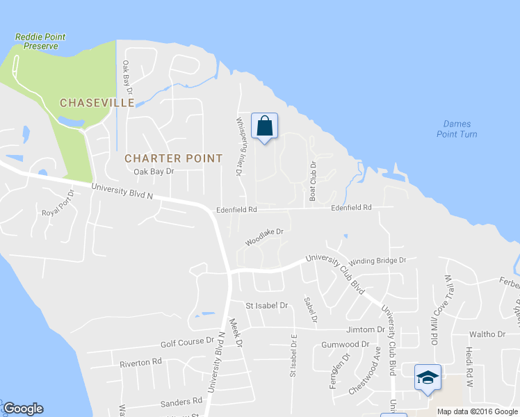 map of restaurants, bars, coffee shops, grocery stores, and more near 5601 Tidewater Club Boulevard in Jacksonville