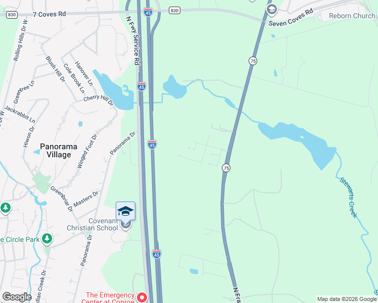map of restaurants, bars, coffee shops, grocery stores, and more near 7 Summer View Court in Conroe
