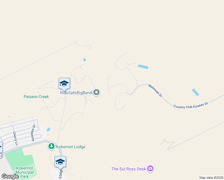 map of restaurants, bars, coffee shops, grocery stores, and more near 1009 Mingo in Alpine