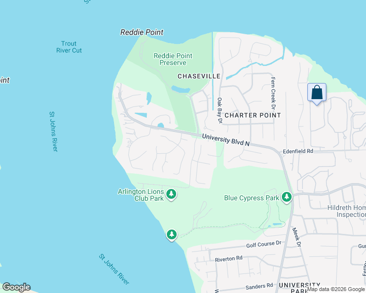 map of restaurants, bars, coffee shops, grocery stores, and more near 4641 Cape Elizabeth Court West in Jacksonville