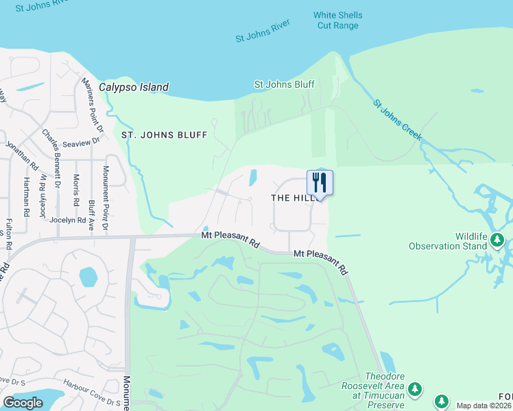 map of restaurants, bars, coffee shops, grocery stores, and more near 4439 Chasewood Dr in Jacksonville