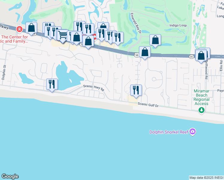map of restaurants, bars, coffee shops, grocery stores, and more near 50 Terra Cotta Way in Destin