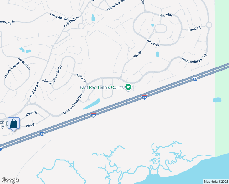 map of restaurants, bars, coffee shops, grocery stores, and more near 5715 Alkii Way in Diamondhead