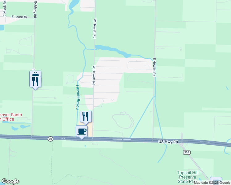 map of restaurants, bars, coffee shops, grocery stores, and more near 200 Sierra Court in Santa Rosa Beach