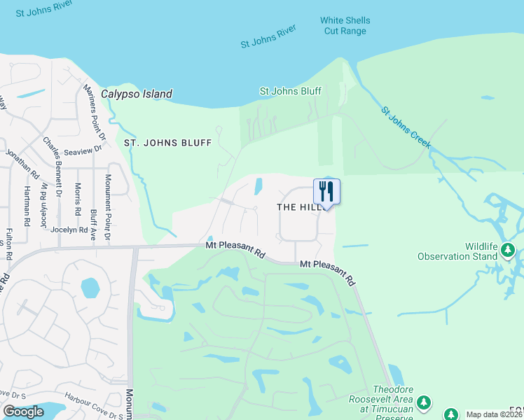map of restaurants, bars, coffee shops, grocery stores, and more near 4439 Chasewood Drive in Jacksonville