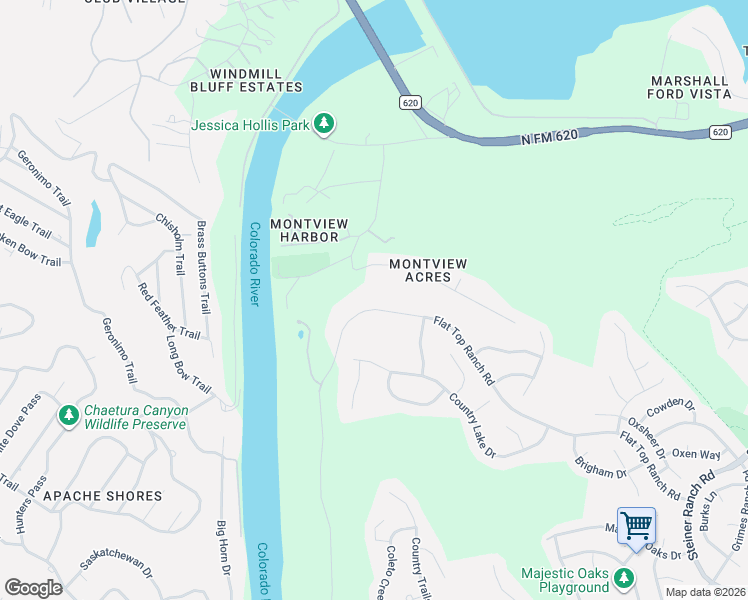 map of restaurants, bars, coffee shops, grocery stores, and more near 13812 Flat Top Ranch Road in Austin
