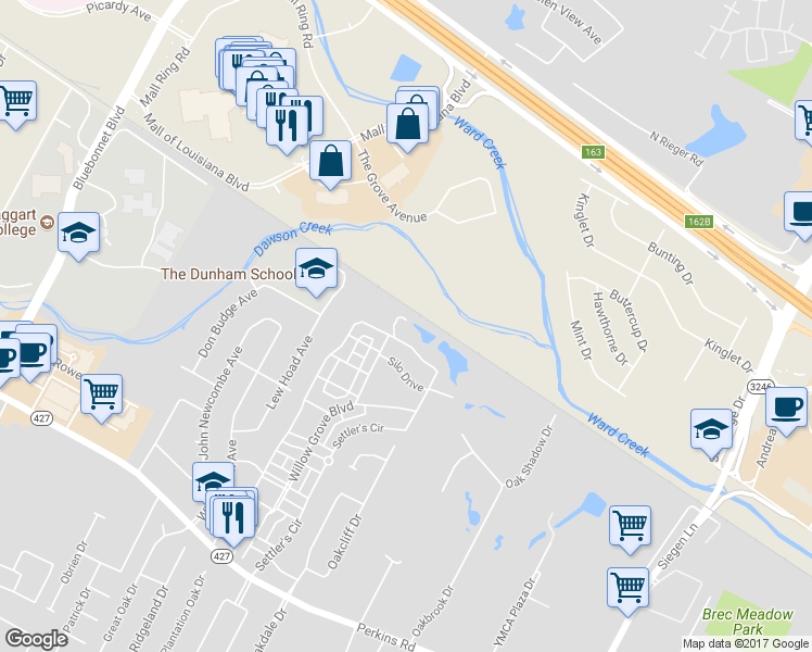 map of restaurants, bars, coffee shops, grocery stores, and more near 7177 Lane's End in Baton Rouge