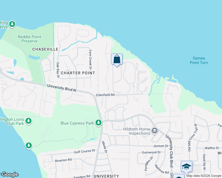 map of restaurants, bars, coffee shops, grocery stores, and more near 4304 Whispering Inlet Drive in Jacksonville