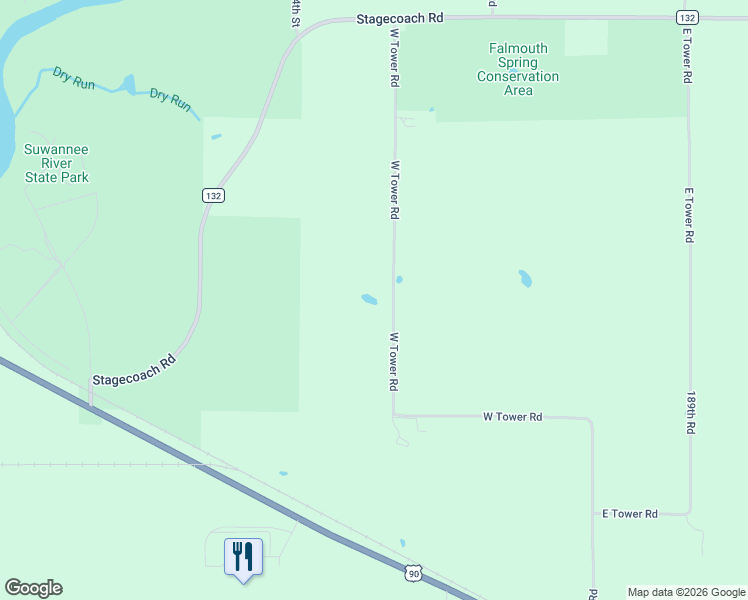 map of restaurants, bars, coffee shops, grocery stores, and more near 3891 West Tower Road in Live Oak