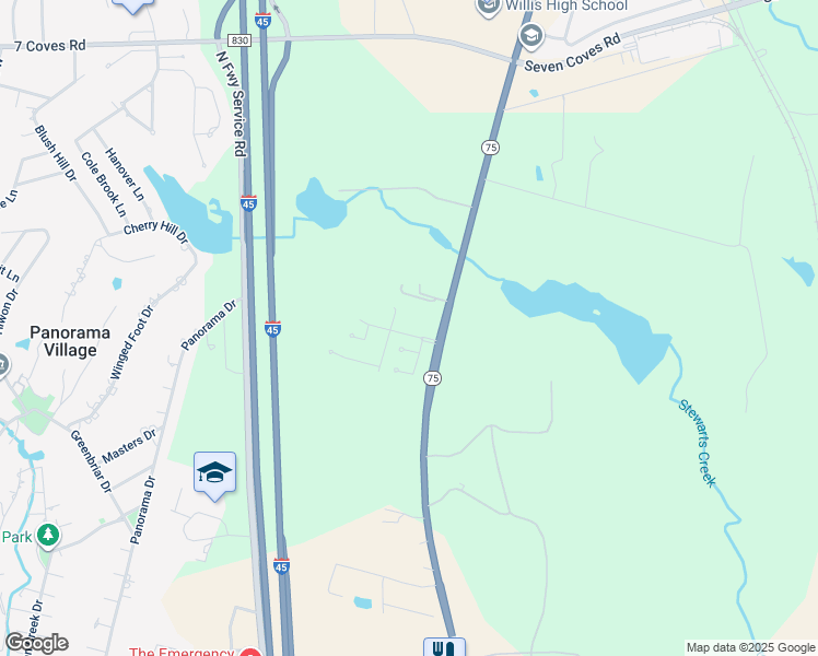 map of restaurants, bars, coffee shops, grocery stores, and more near 912 Summer Wood Boulevard in Conroe