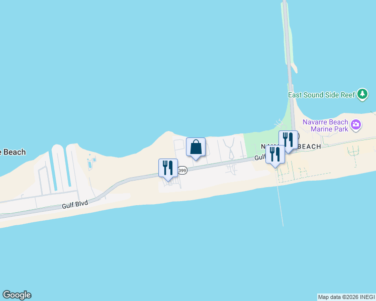 map of restaurants, bars, coffee shops, grocery stores, and more near 1415 Tina Drive in Gulf Breeze