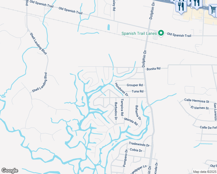 map of restaurants, bars, coffee shops, grocery stores, and more near 2732 Windward Drive in Gautier