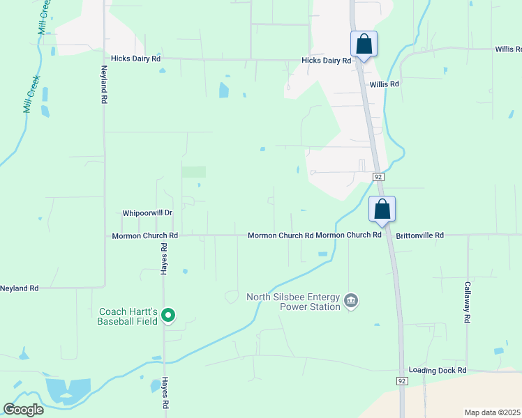 map of restaurants, bars, coffee shops, grocery stores, and more near 1379 Moulder Road in Silsbee