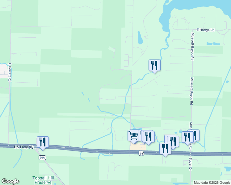 map of restaurants, bars, coffee shops, grocery stores, and more near 461 Don Bishop Road in Santa Rosa Beach