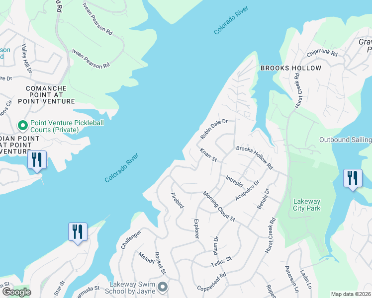 map of restaurants, bars, coffee shops, grocery stores, and more near 113 Edgewater Cove in Lakeway