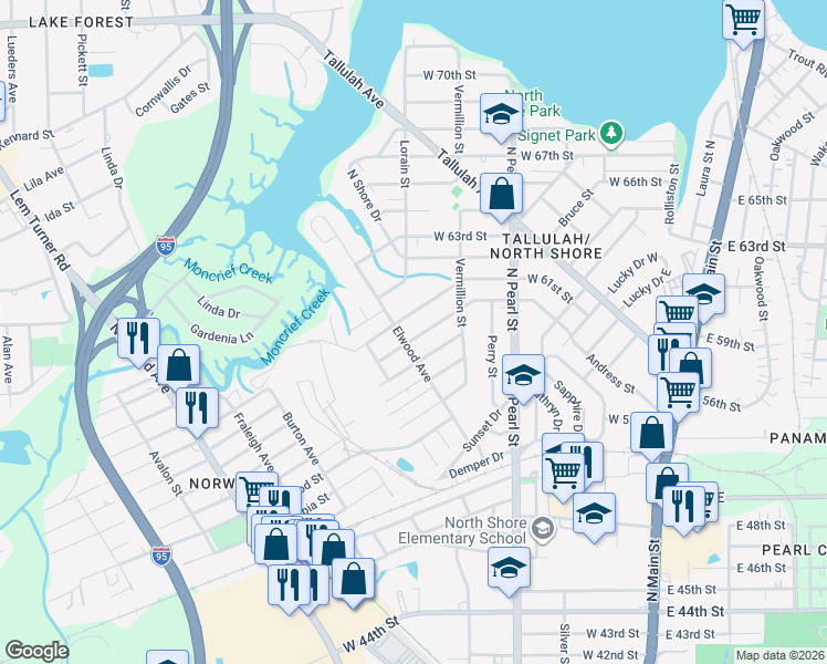 map of restaurants, bars, coffee shops, grocery stores, and more near 439 West 60th Street in Jacksonville