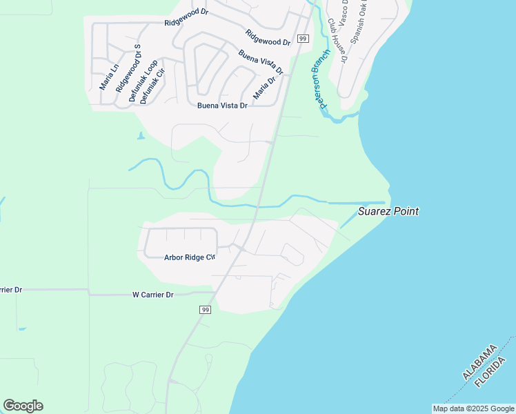 map of restaurants, bars, coffee shops, grocery stores, and more near 10820 County Road 99 in Lillian