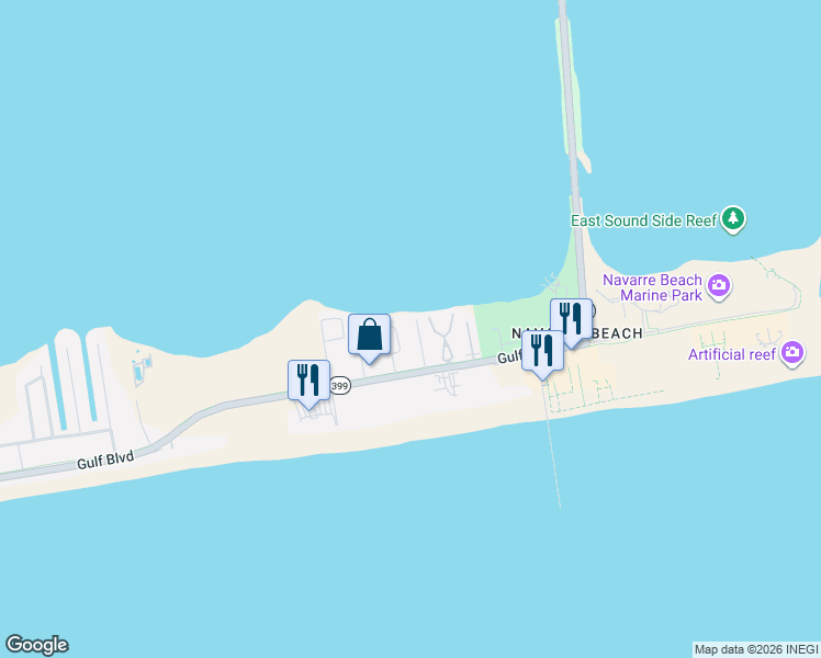 map of restaurants, bars, coffee shops, grocery stores, and more near 1434 Sonata Court in Navarre
