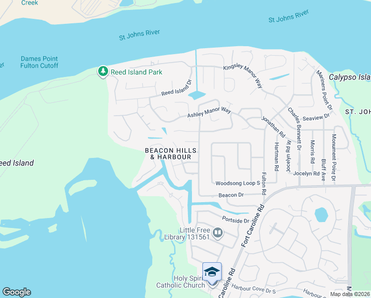 map of restaurants, bars, coffee shops, grocery stores, and more near 11114 Sail Point Lane in Jacksonville