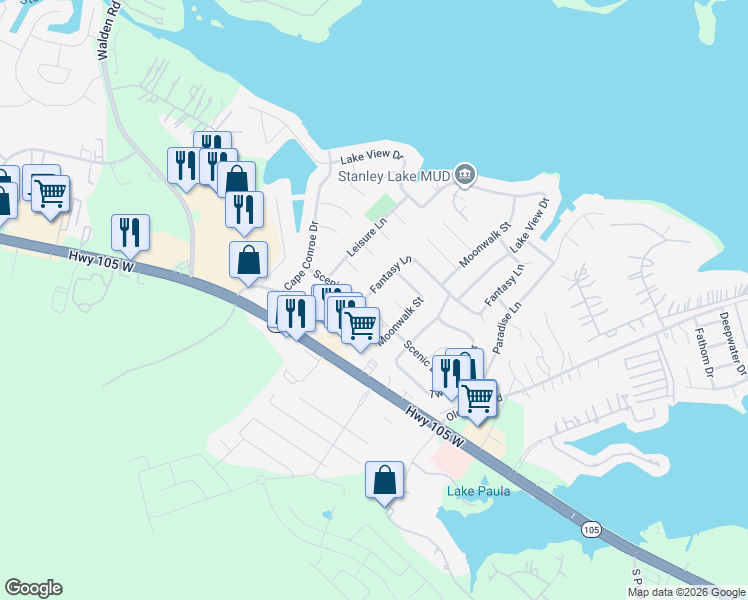 map of restaurants, bars, coffee shops, grocery stores, and more near 246 Fantasy Lane in Montgomery