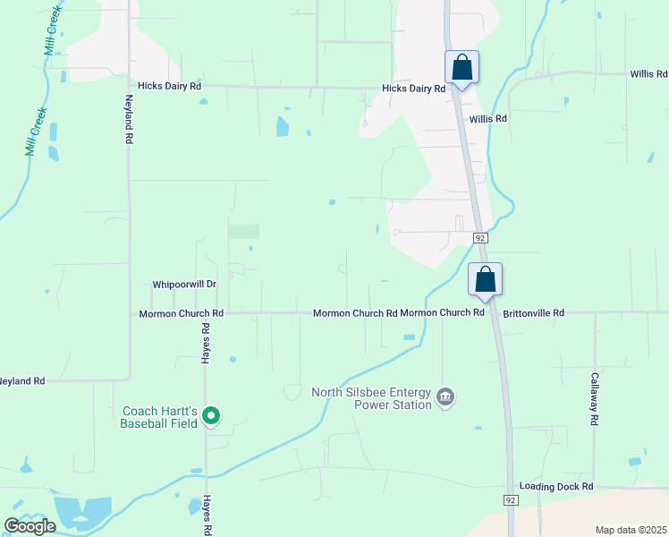 map of restaurants, bars, coffee shops, grocery stores, and more near 1379 Moulder Road in Silsbee