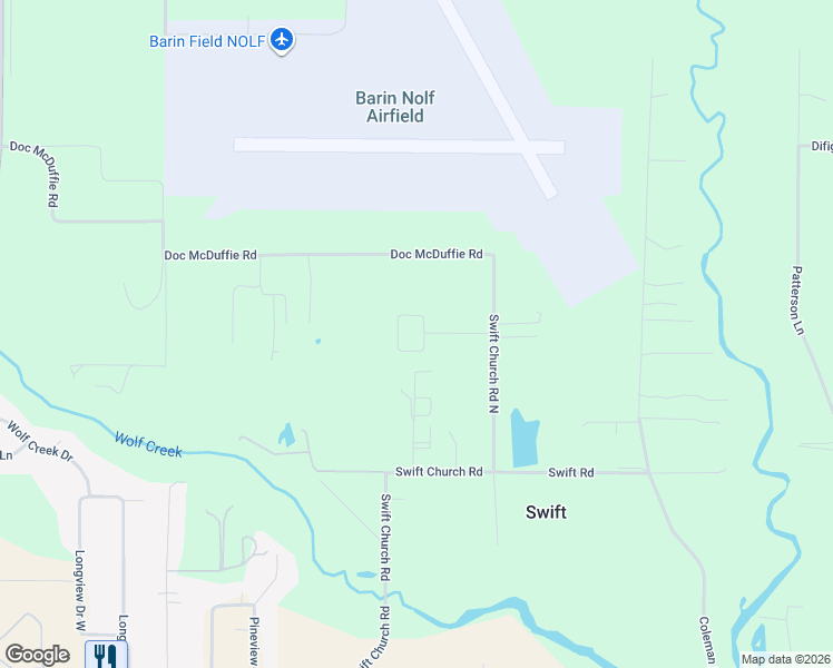 map of restaurants, bars, coffee shops, grocery stores, and more near 10823 Swift Church Rd N in Foley