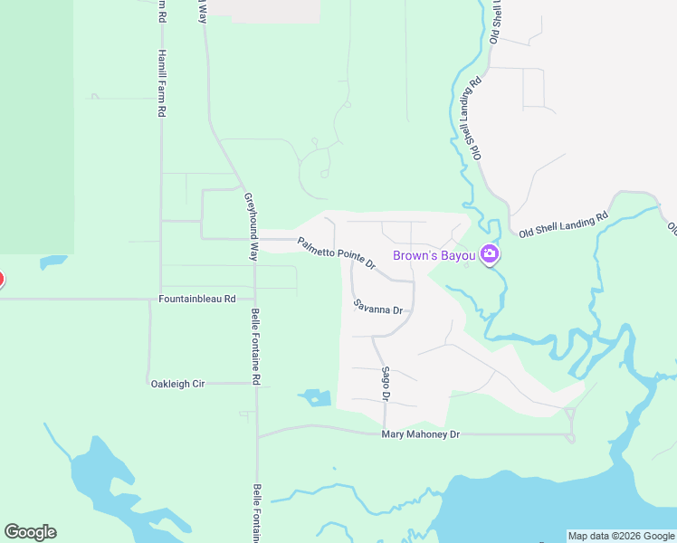 map of restaurants, bars, coffee shops, grocery stores, and more near Palmetto Pointe Drive in Ocean Springs
