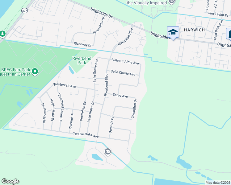 map of restaurants, bars, coffee shops, grocery stores, and more near 5752 Nottaway Drive in Baton Rouge