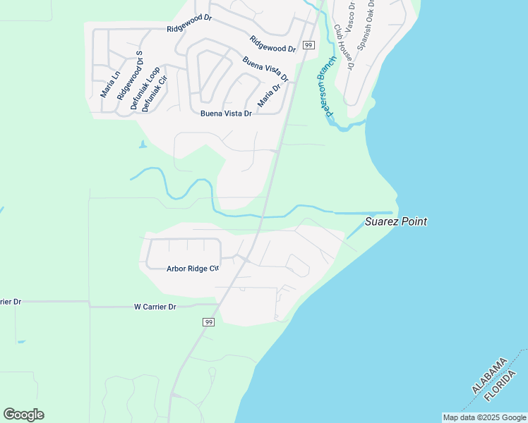 map of restaurants, bars, coffee shops, grocery stores, and more near 10820-10870 County Road 99 in Lillian
