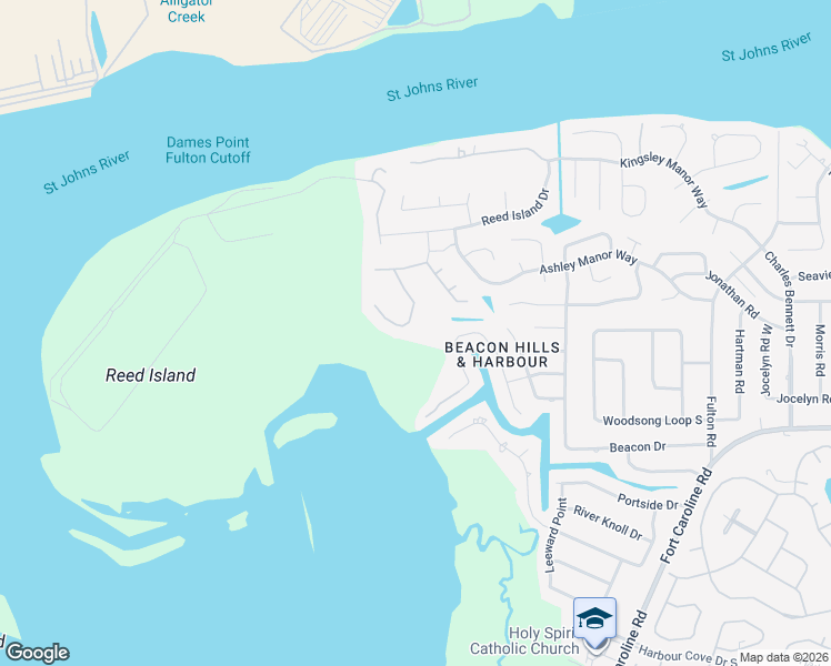 map of restaurants, bars, coffee shops, grocery stores, and more near 4835 Yacht Court in Jacksonville