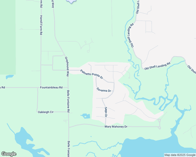 map of restaurants, bars, coffee shops, grocery stores, and more near 6200-6298 Savannah Drive in Ocean Springs