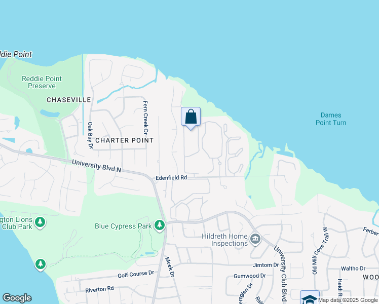map of restaurants, bars, coffee shops, grocery stores, and more near 5601 Edenfield Road in Jacksonville
