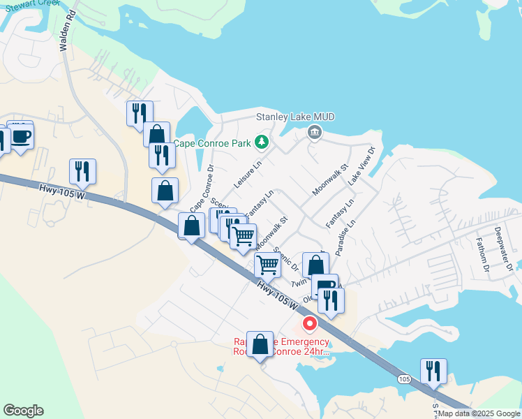 map of restaurants, bars, coffee shops, grocery stores, and more near 246 Fantasy Lane in Montgomery