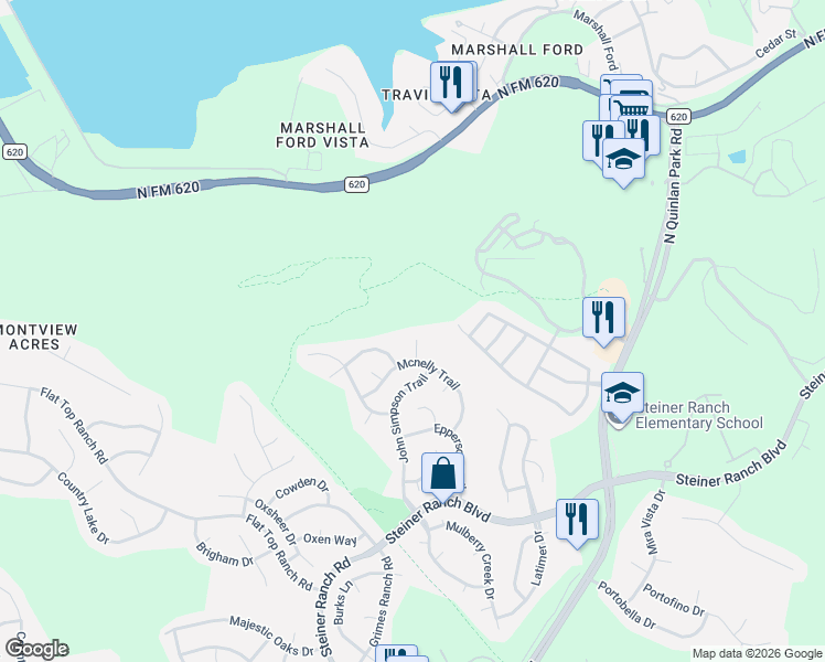 map of restaurants, bars, coffee shops, grocery stores, and more near 4008 Varner Court in Austin
