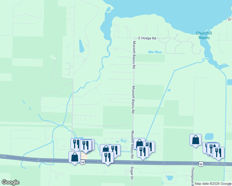 map of restaurants, bars, coffee shops, grocery stores, and more near 134 Garnett Bayou Road in Santa Rosa Beach