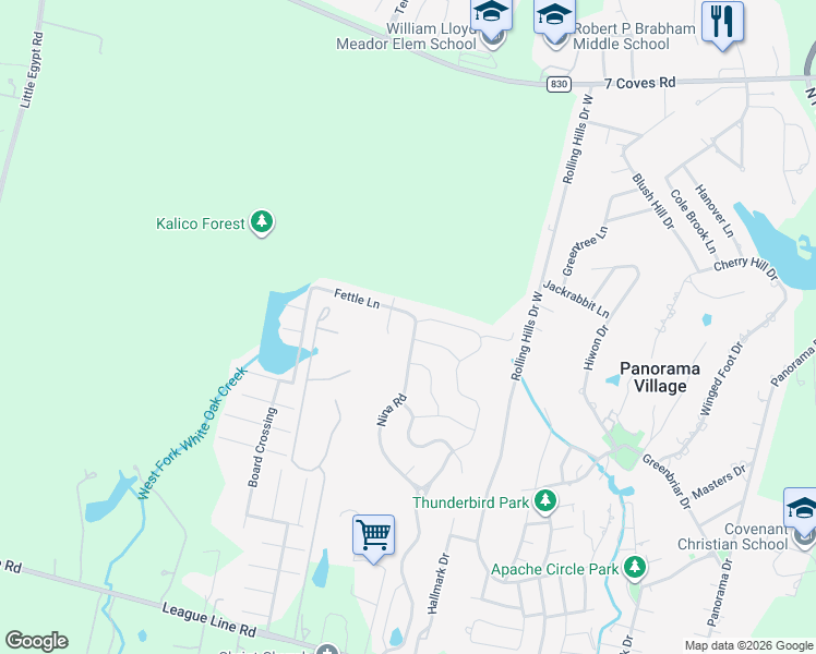 map of restaurants, bars, coffee shops, grocery stores, and more near 9151 Nina Road in Conroe