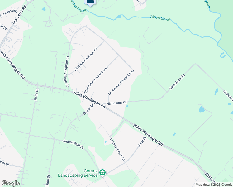 map of restaurants, bars, coffee shops, grocery stores, and more near 11915 Nicholson Road in Conroe