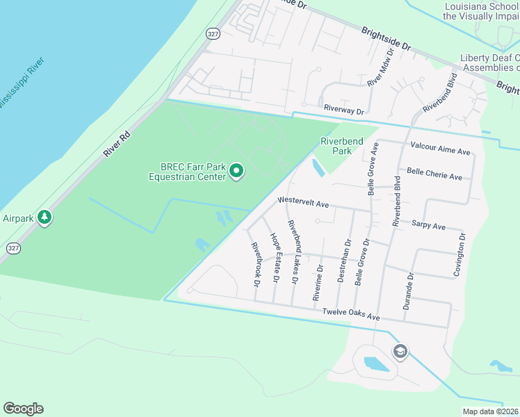 map of restaurants, bars, coffee shops, grocery stores, and more near 3722 Westervelt Avenue in Baton Rouge