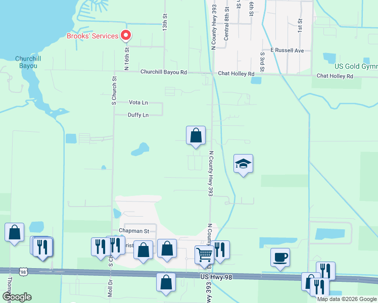 map of restaurants, bars, coffee shops, grocery stores, and more near 162 Park Ridge in Santa Rosa Beach