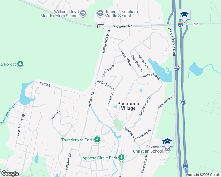 map of restaurants, bars, coffee shops, grocery stores, and more near 112 Hiwon Drive in Conroe