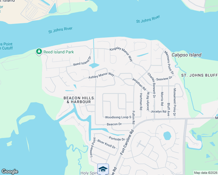map of restaurants, bars, coffee shops, grocery stores, and more near 11448 Sugar Maple Place South in Jacksonville