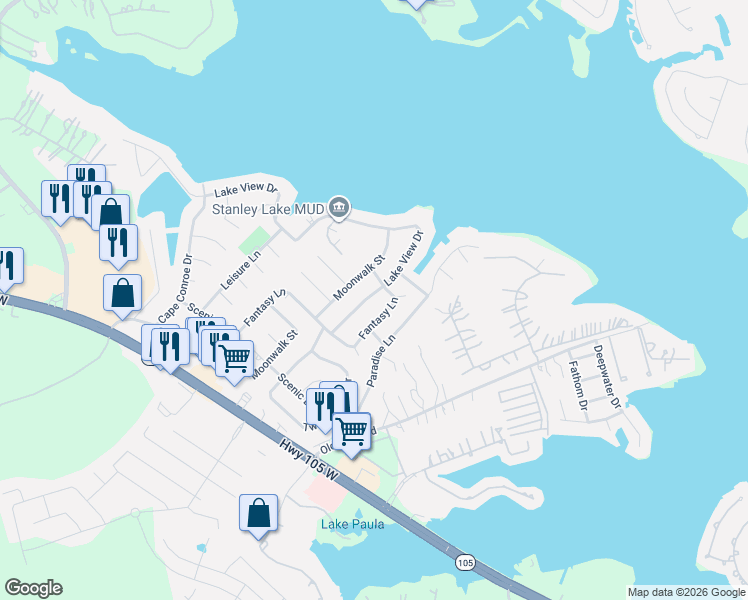 map of restaurants, bars, coffee shops, grocery stores, and more near 610 Moonwalk Street in Montgomery