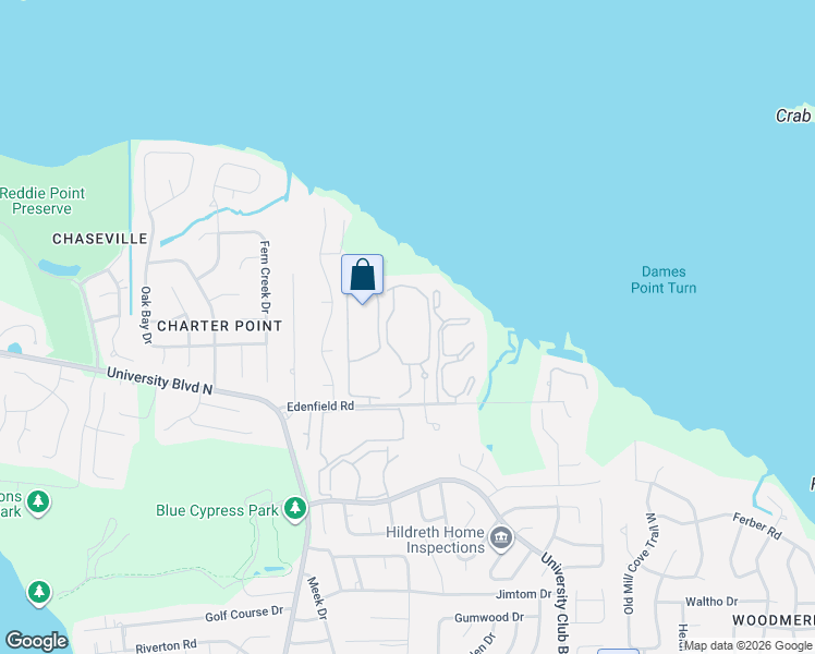 map of restaurants, bars, coffee shops, grocery stores, and more near 5745 East Tidewater Lakes Creek in Jacksonville