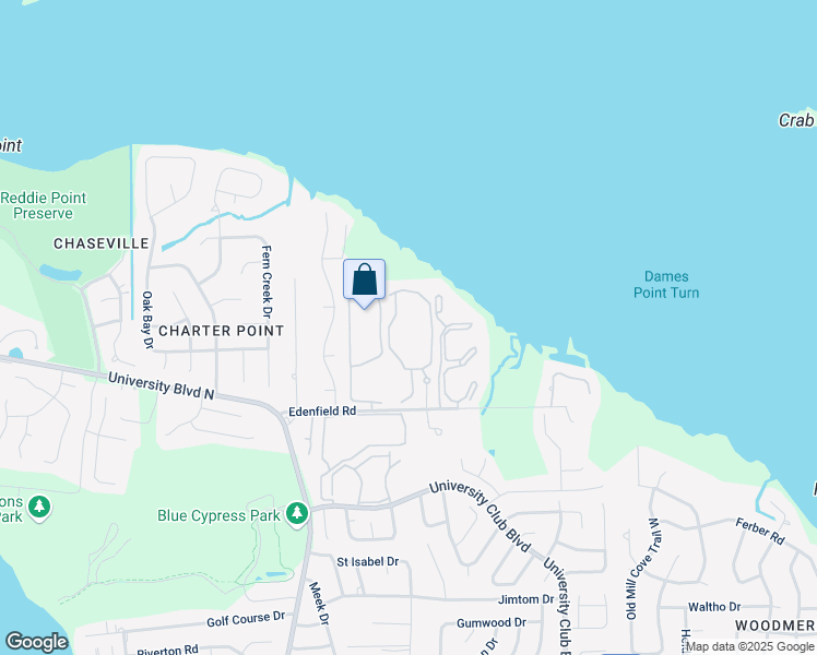 map of restaurants, bars, coffee shops, grocery stores, and more near 5745 East Tidewater Lakes Creek in Jacksonville
