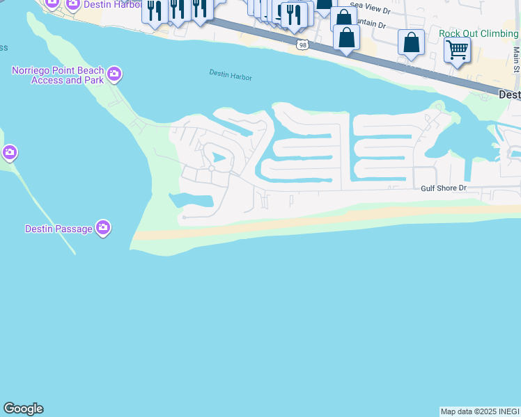 map of restaurants, bars, coffee shops, grocery stores, and more near 506 Gulf Shore Drive in Destin