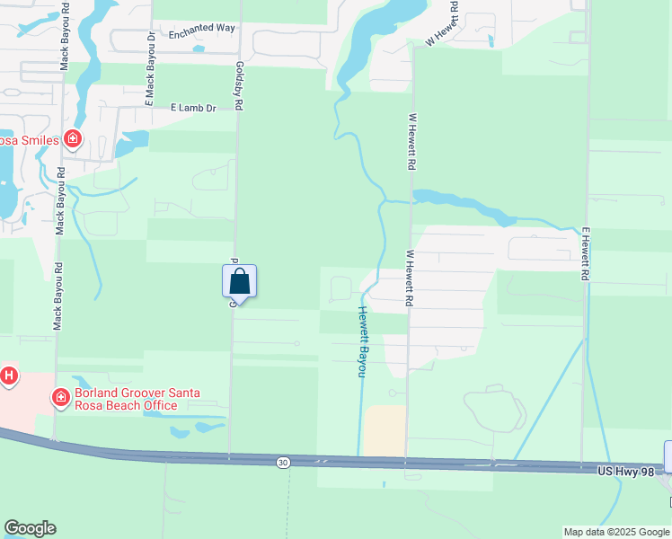 map of restaurants, bars, coffee shops, grocery stores, and more near 132 Stonegate Circle in Santa Rosa Beach