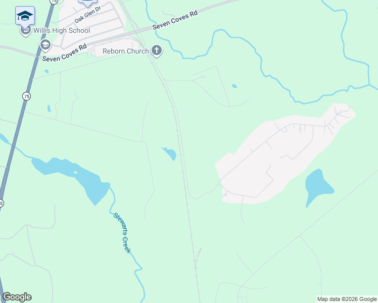 map of restaurants, bars, coffee shops, grocery stores, and more near 10044 Meador Road in Conroe