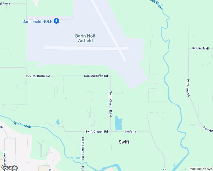 map of restaurants, bars, coffee shops, grocery stores, and more near 10953 Swift Church Road North in Foley