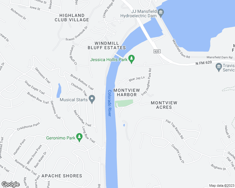 map of restaurants, bars, coffee shops, grocery stores, and more near 3302 Blue Jay Lane in Austin