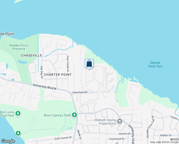 map of restaurants, bars, coffee shops, grocery stores, and more near 5601 Edenfield Road in Jacksonville